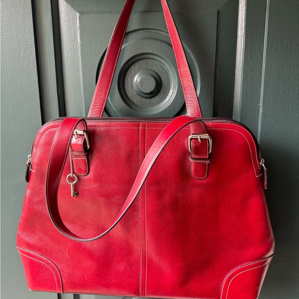 Fossil Red Tote Bag